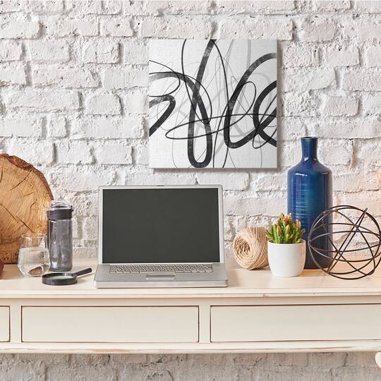 Stupell Industries Abstract Fluid Brush Strokes Distressed Pattern Wall Art